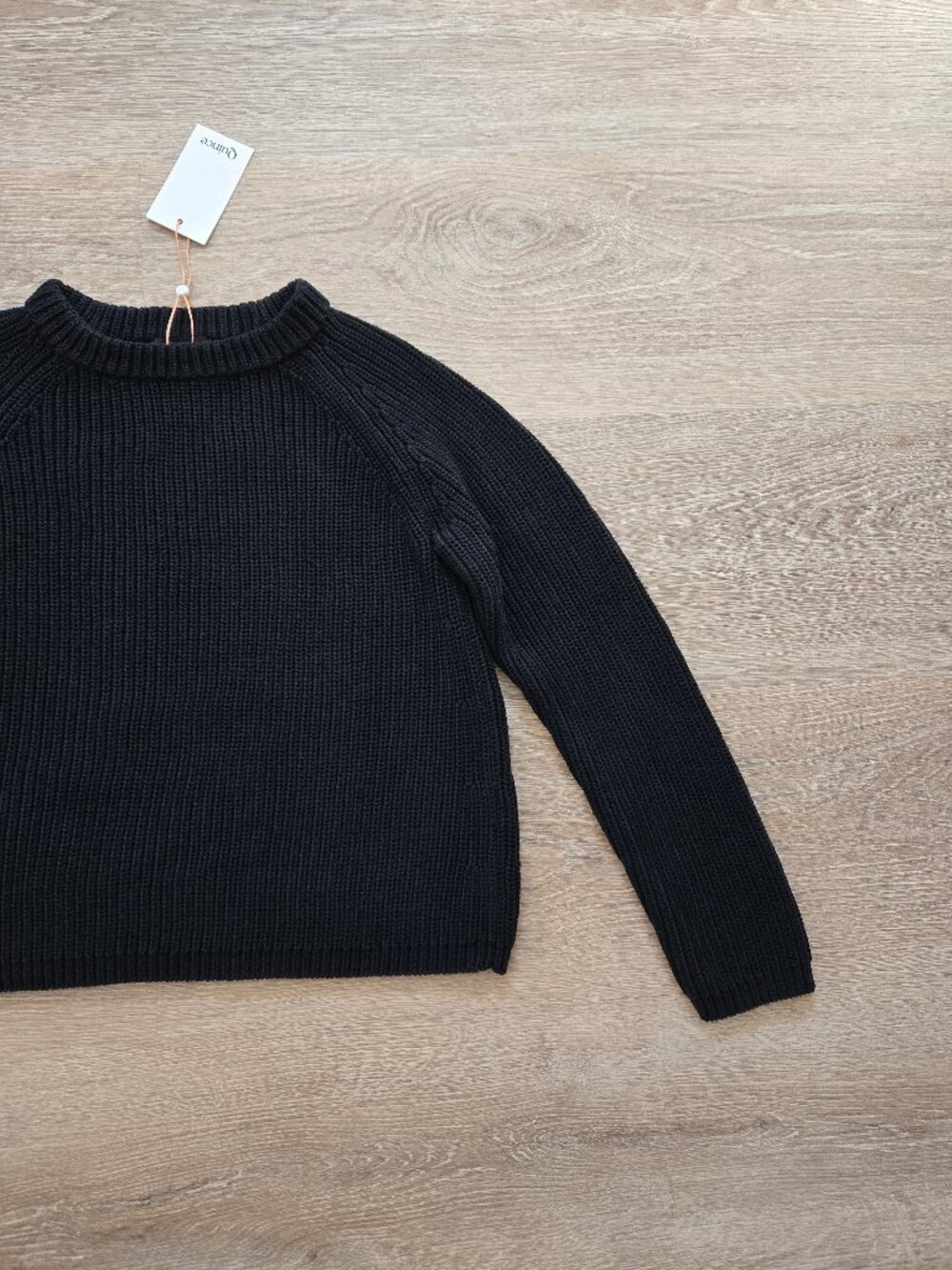 Quince Organic Cotton Fisherman Crew Sweater Black Small New With Tags Classic - Picture 11 of 16